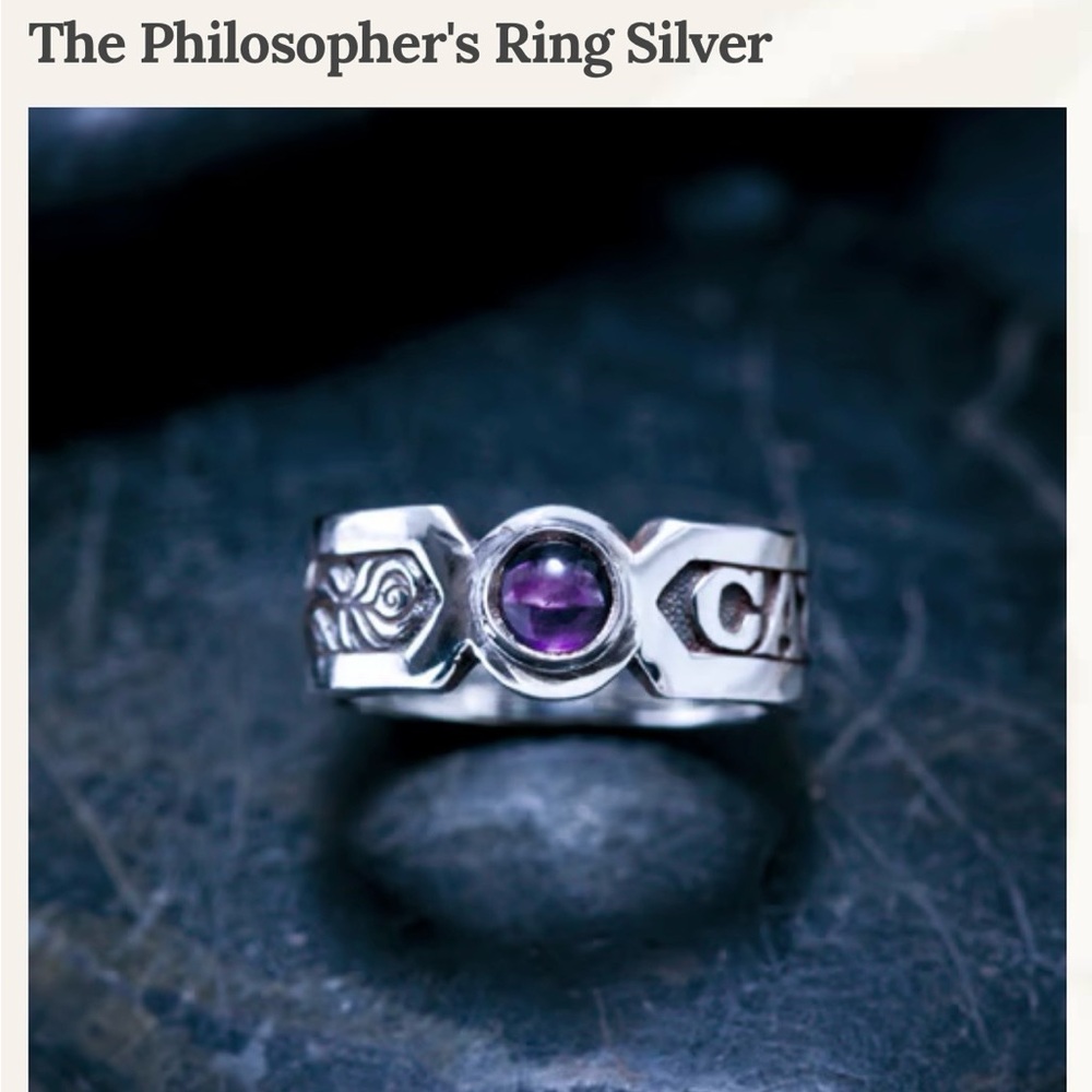Ka Gold Jewelry “The Philosopher’s Ring” in Silver with Lapis Lazuli Preowned